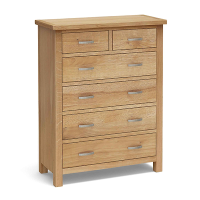 London Oak 2 over 4 Drawer Chest