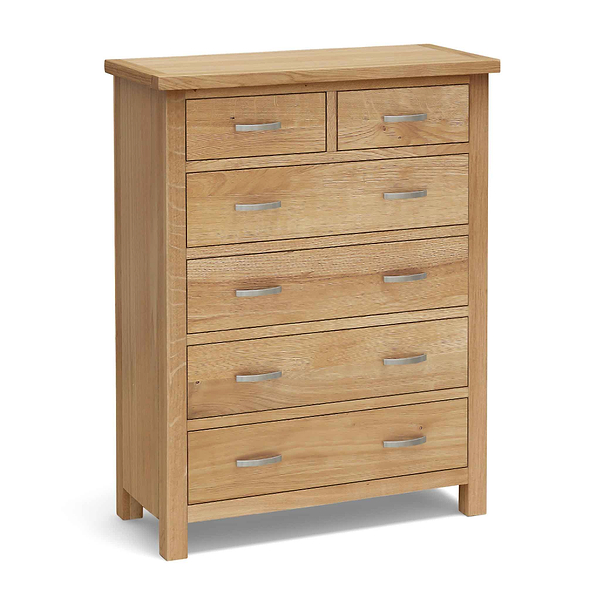 London Oak 2 over 4 Drawer Chest
