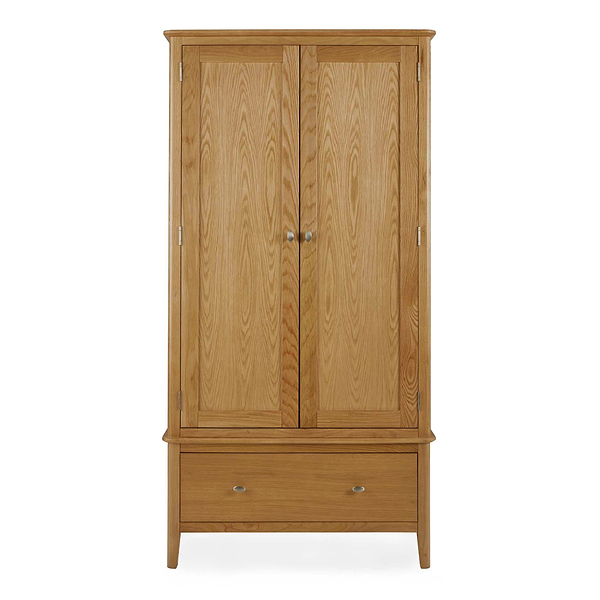 Alba Oak Double Wardrobe with Drawer