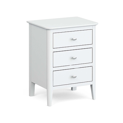 Chester White 3 Drawer Bedside Cabinet