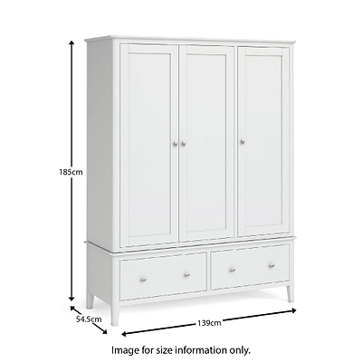 Chester Triple Wardrobe with Drawers