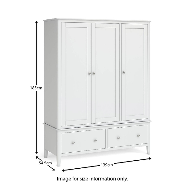 Chester Triple Wardrobe with Drawers