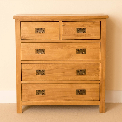 Lanner Oak 2 over 3 Drawer Chest