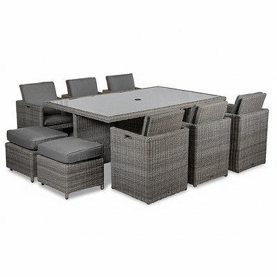 Paris 10 Seat Lux Rattan Cube Set
