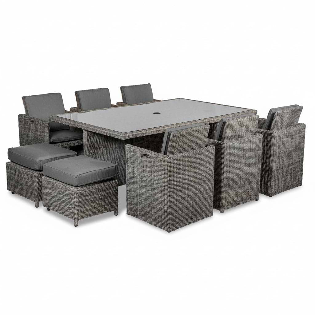 Paris 10 Seat Lux Rattan Cube Set