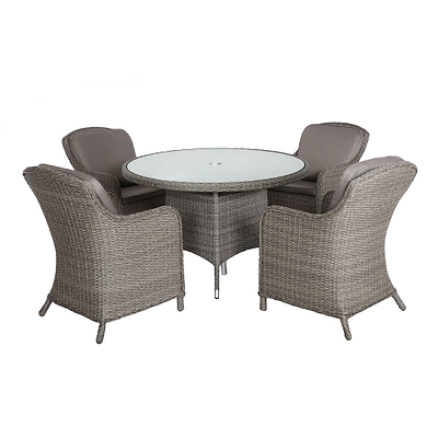 Paris 4 Seat 110cm Lux Rattan Dining Set
