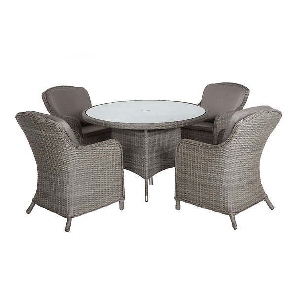Paris 4 Seat 110cm Lux Rattan Dining Set