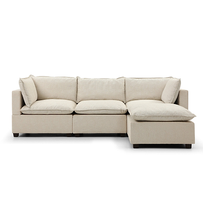 Hampton 3 Seater Boucle Chaise Sofa