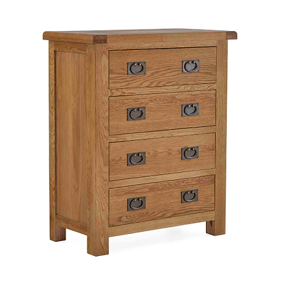Zelah Oak 4 Drawer Chest