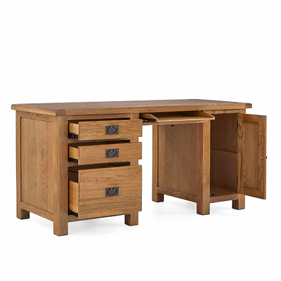 Zelah Oak Large Computer Desk