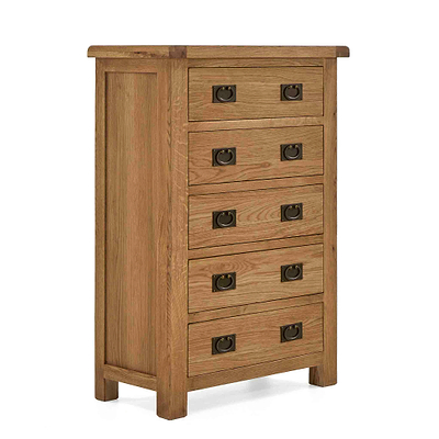 Zelah Oak 5 Drawer Chest