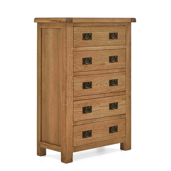 Zelah Oak 5 Drawer Chest