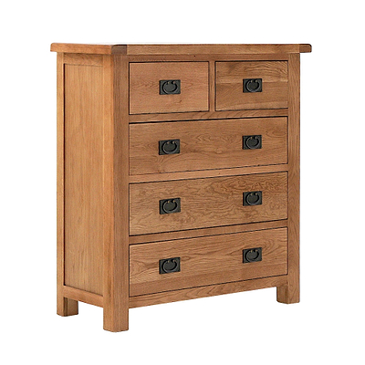 Zelah Oak 2 over 3 Drawer Chest