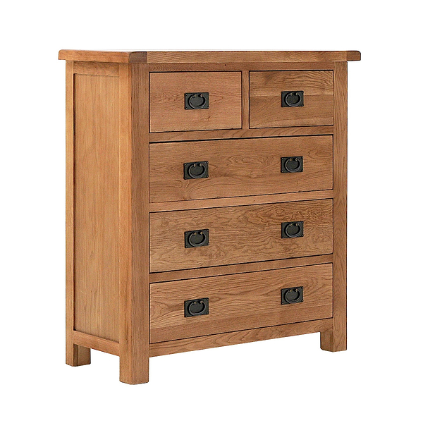 Zelah Oak 2 over 3 Drawer Chest