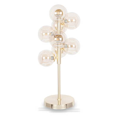 Vecchio Lustre Glass Orb and Gold Metal Table Lamp