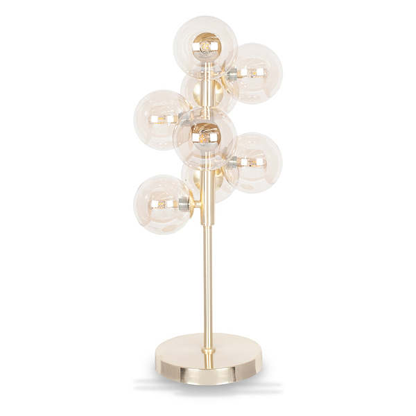 Vecchio Lustre Glass Orb and Gold Metal Table Lamp