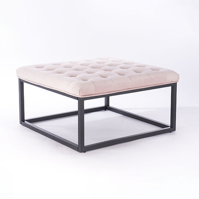 Adison Velvet Buttoned Footstool