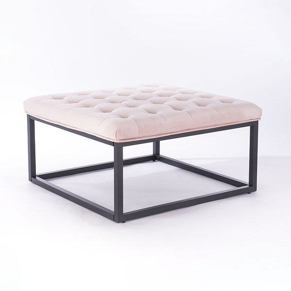 Adison Velvet Buttoned Footstool