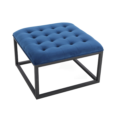 Adison Velvet Buttoned Footstool