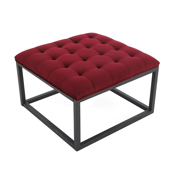 Adison Velvet Buttoned Footstool
