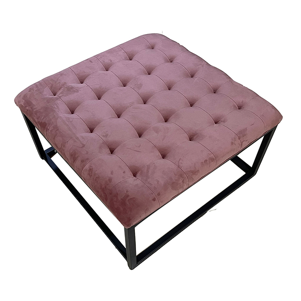 Adison Velvet Buttoned Footstool