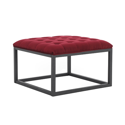 Adison Velvet Buttoned Small Footstool