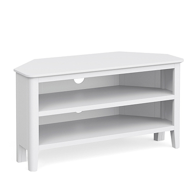 Chester White Corner TV Stand