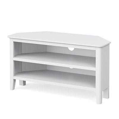 Chester White Corner TV Stand