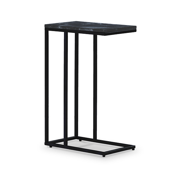Elissa Marble Side Table with Black Leg