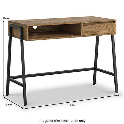 Isaac Oak 1 Drawer Desk