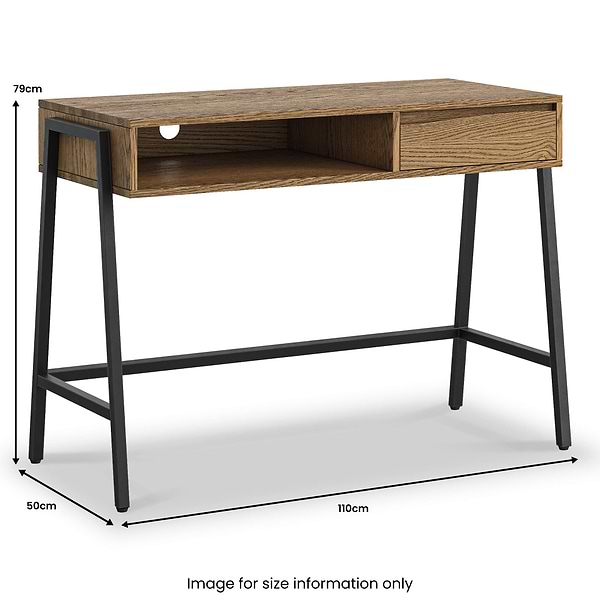 Isaac Oak 1 Drawer Desk
