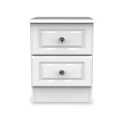 Kinsley White Gloss 2 Drawer Bedside Cabinet