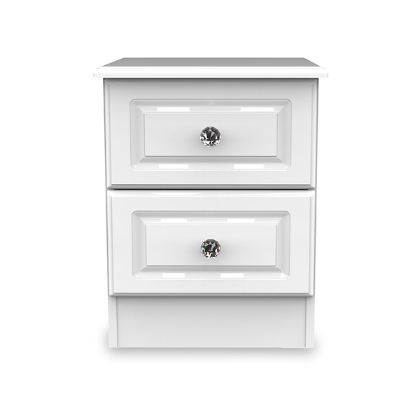 Kinsley White Gloss 2 Drawer Bedside Cabinet
