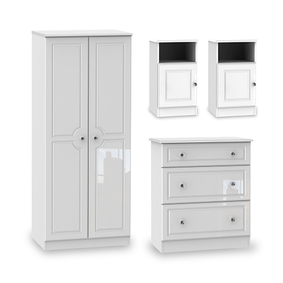 Kinsley White Gloss 4 Piece Bedroom Set