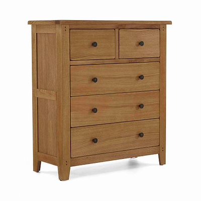 Broadway Oak 2 Over 3 Drawer Chest