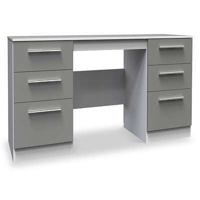 Blakely Grey and White 6 Drawer Storage Desk