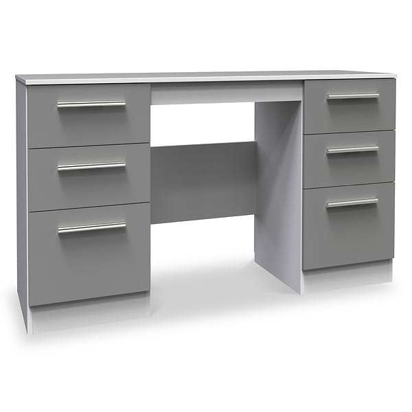 Blakely Grey and White 6 Drawer Storage Desk