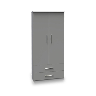 Blakely Grey and White 2 Door 2 Drawer Wardrobe