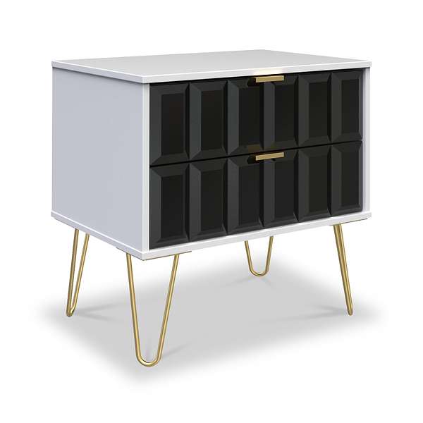 Harlow 2 Drawer Utility Chest with Gold Hairpin Legs