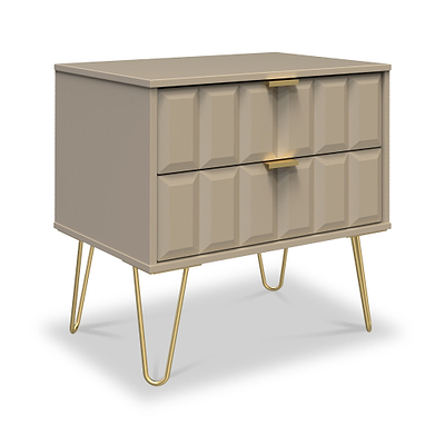 Harlow 2 Drawer Utility Chest with Gold Hairpin Legs