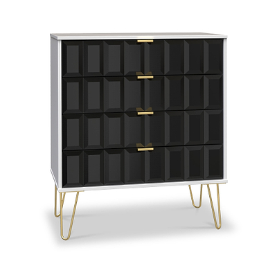 Harlow 4 Drawer Chest with Gold Hairpin Legs