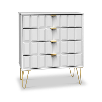 Harlow 4 Drawer Chest with Gold Hairpin Legs