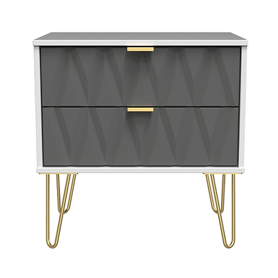 Geo 2 Drawer Utility with Gold Hairpin Legs