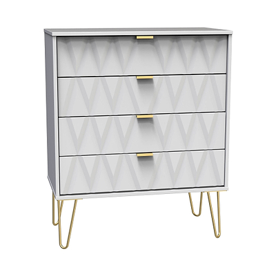 Geo 4 Drawer Chest with Gold Hairpin Legs