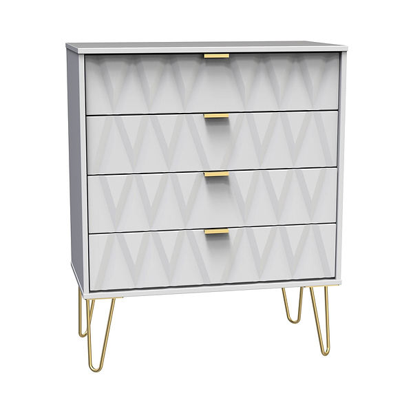 Geo 4 Drawer Chest with Gold Hairpin Legs