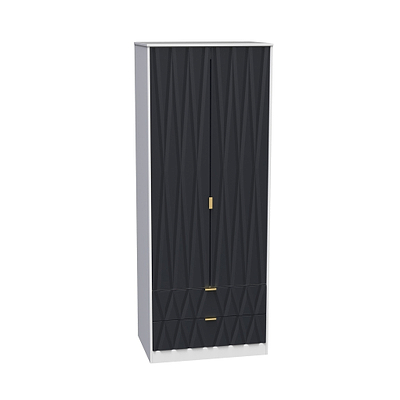 Geo Panelled 2 Door 2 Drawer Wardrobe