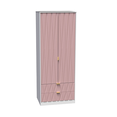 Geo Panelled 2 Door 2 Drawer Wardrobe