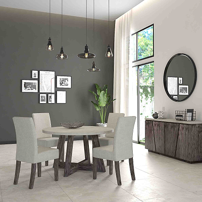 Saltaire Grey Round Dining Table