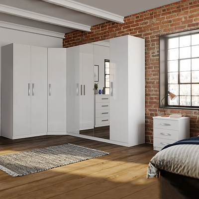 Meribel White 2 Door Wardrobe