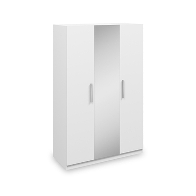Meribel White 3 Door Mirrored Wardrobe